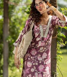 floral printed v-neck kurta with trouser