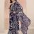 plum purple floral printed cotton blend straight suit set