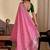 Pink embroidered silk blend designer saree