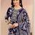 plum purple floral printed cotton blend straight suit set