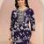 plum purple floral printed cotton blend straight suit set