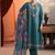 women woven design embroidered a-line kurta with trousers & dupatta