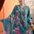 women woven design embroidered a-line kurta with trousers & dupatta
