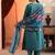 women woven design embroidered a-line kurta with trousers & dupatta