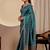 Teal bandhani zari silk blend designer saree