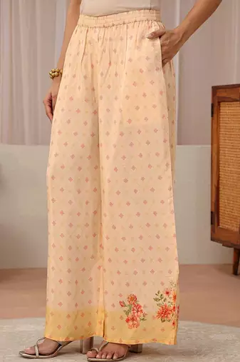 peach floral printed straight kurta set