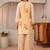 peach floral printed straight kurta set