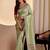 Green bandhani printed embroidered silk blend saree with unstitched blouse piece