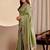 Green bandhani printed embroidered silk blend saree with unstitched blouse piece