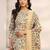 women floral printed regular thread work kurta with trousers & with dupatta