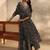women floral printed regular thread work kurta with trousers & with dupatta