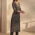women floral printed regular thread work kurta with trousers & with dupatta