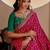 Pink bandhani embroidered silk blend designer saree