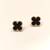 Anti-tarnish, beaded gold border, clover design, women's jewellery, stud back