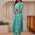 libas blue floral printed straight suit set