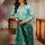 libas blue floral printed straight suit set