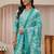 libas blue floral printed straight suit set