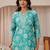 libas blue floral printed straight suit set