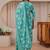 libas blue floral printed straight suit set