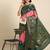 Pink pink & green bandhani printed zari saree