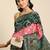 Pink pink & green bandhani printed zari saree