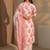 white floral printed straight cotton blend suit set