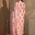 white floral printed straight cotton blend suit set