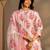 white floral printed straight cotton blend suit set