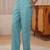 libas blue geometric printed straight suit set