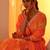 women ethnic motifs printed regular thread work kurta with trousers & with dupatta
