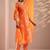 women ethnic motifs printed regular thread work kurta with trousers & with dupatta