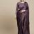 Burgundy burgundy & white embellished  georgette saree