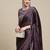 Burgundy burgundy & white embellished  georgette saree