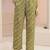 olive green floral printed cotton blend straight suit set