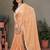 Peach striped saree with blouse piece