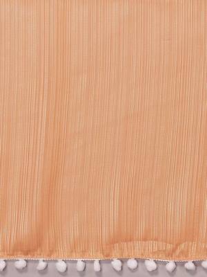 Peach striped saree with blouse piece 5