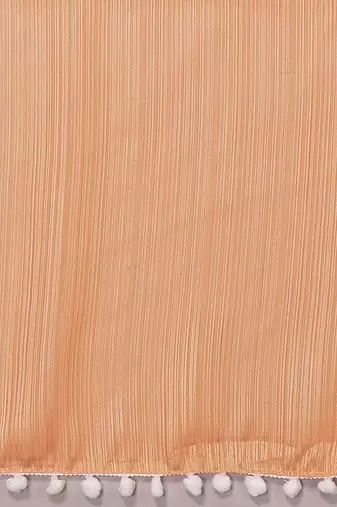 Peach striped saree with blouse piece