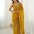 Mustard mustard embellished tissue sarees