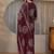 burgundy bandhani printed cotton straight suit set