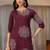 burgundy bandhani printed cotton straight suit set