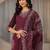 burgundy bandhani printed cotton straight suit set