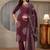 burgundy bandhani printed cotton straight suit set