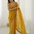 Mustard mustard embellished tissue sarees