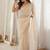 Off white embellished embroidered poly georgette designer saree
