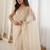 Off white embellished embroidered poly georgette designer saree