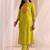 women ethnic motifs printed regular thread work kurta with trousers & with dupatta