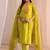 women ethnic motifs printed regular thread work kurta with trousers & with dupatta