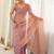 Lavender embellished poly georgette designer saree