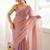 Lavender embellished poly georgette designer saree