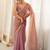 Lavender embellished poly georgette designer saree